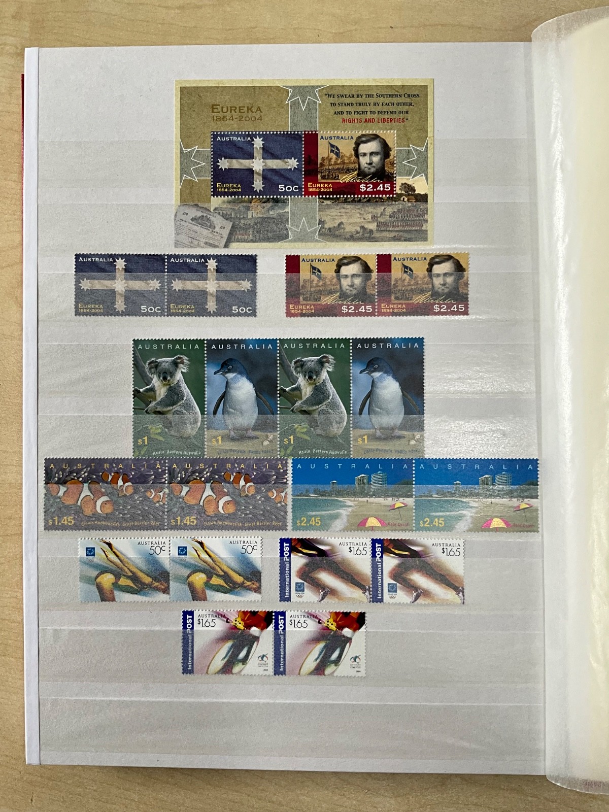 Australia Stamps 2002-2004 MNH Booklets Blocks Sets in 32 sided stock book #SA11