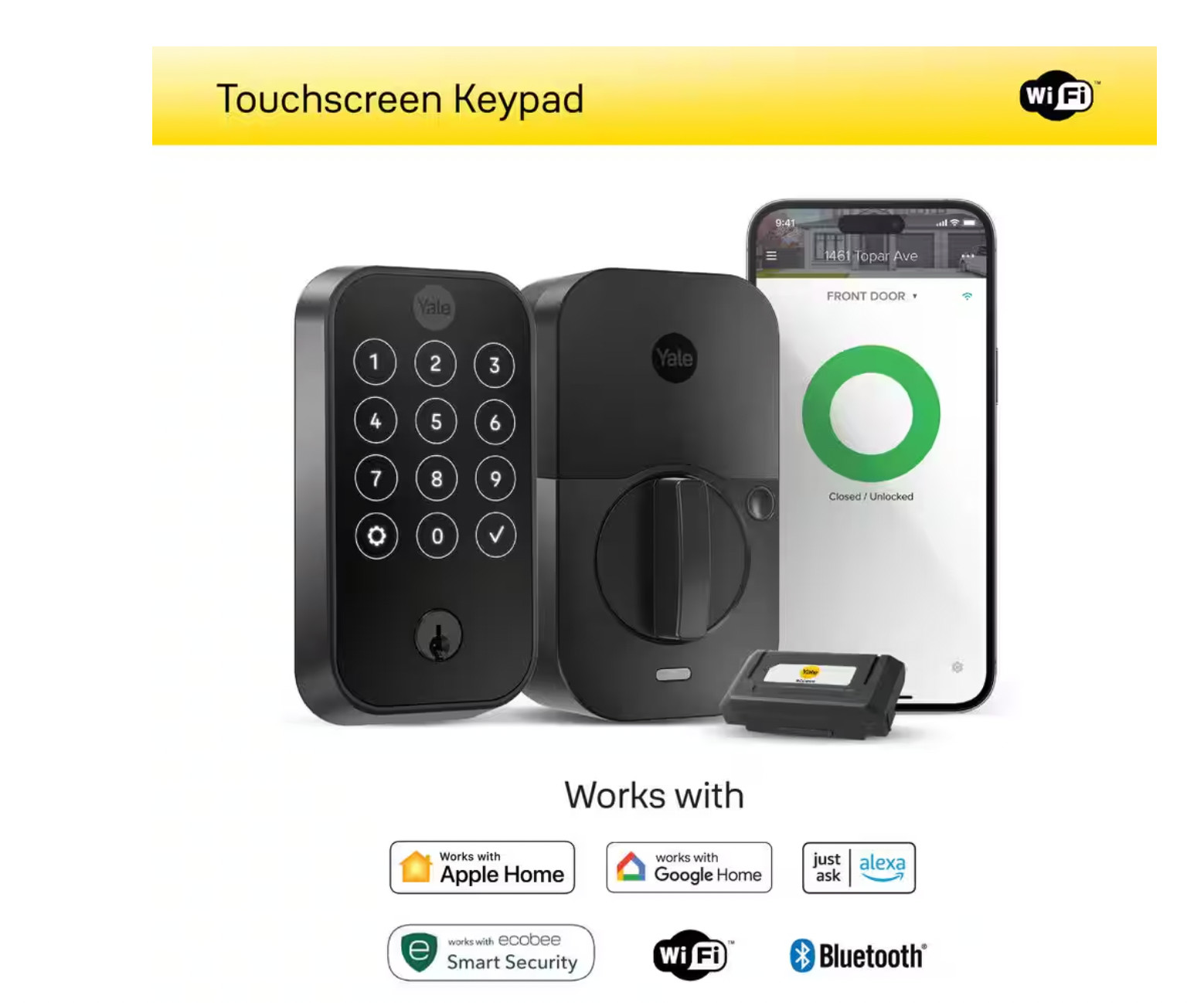 Yale Assure Lock 2 Touchscreen with Wi-Fi Lock - Black Suede (YRD420-WF1-BSP)