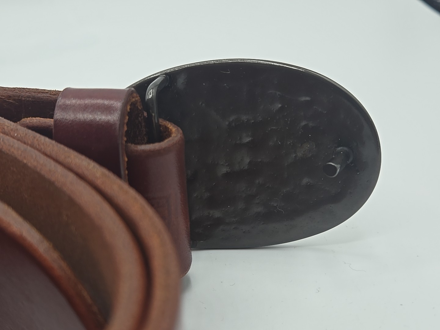 Replica Civil War Reenactment Confederate Belt Plate Brown Leather Belt Size 48