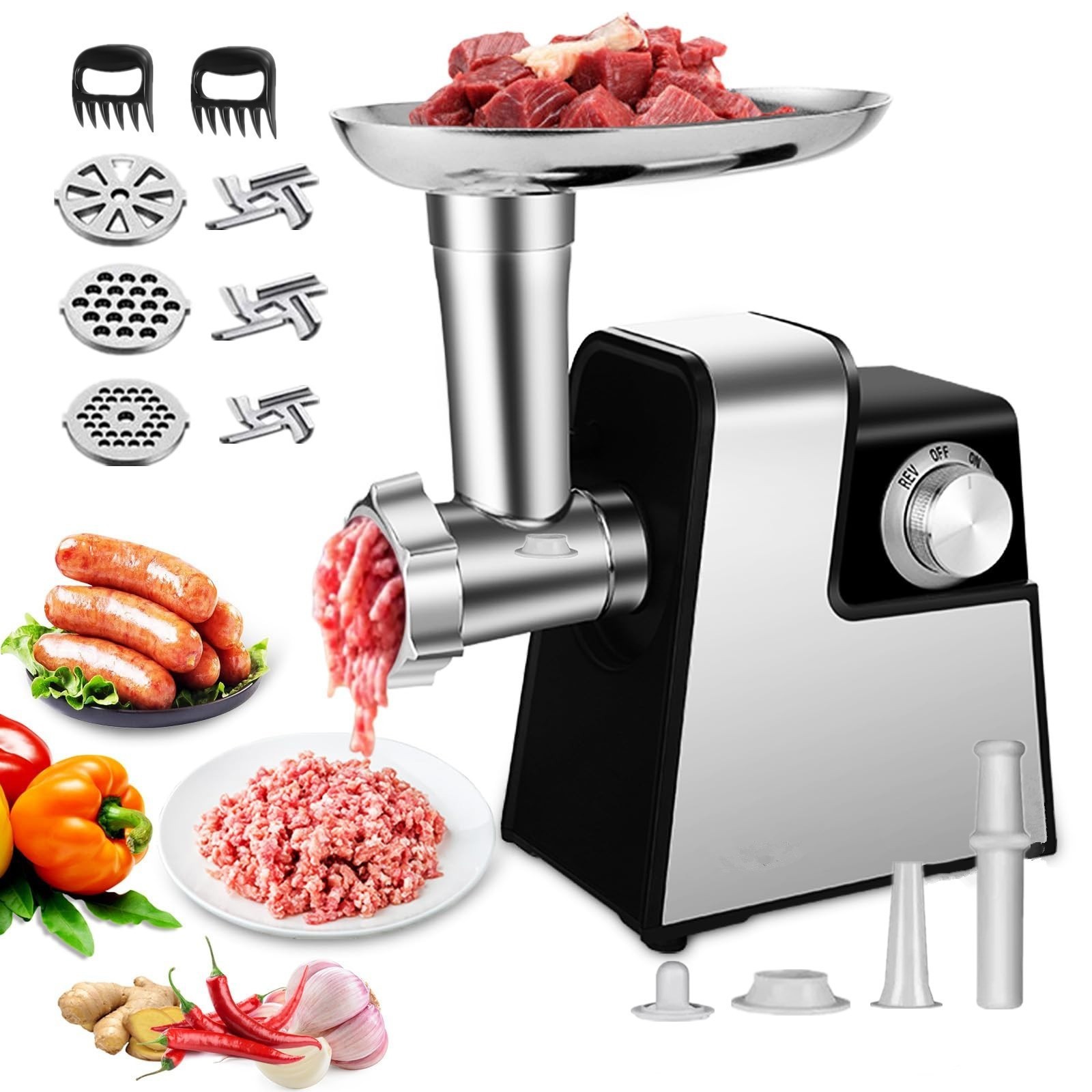 Heavy Duty 3000W Commercial Electric Meat Grinder Sausage Maker Mincer Stuffer