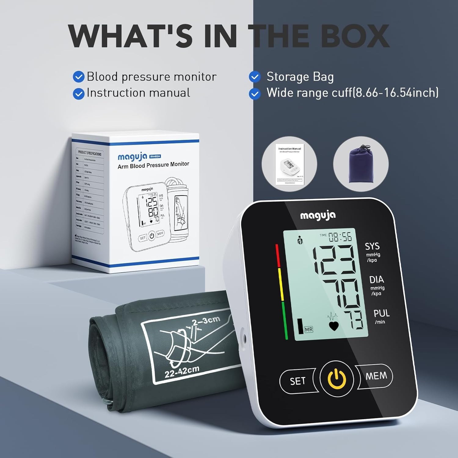 Arm Blood Pressure Monitor,BP Monitor Automatic Upper Arm Digital for Home Use