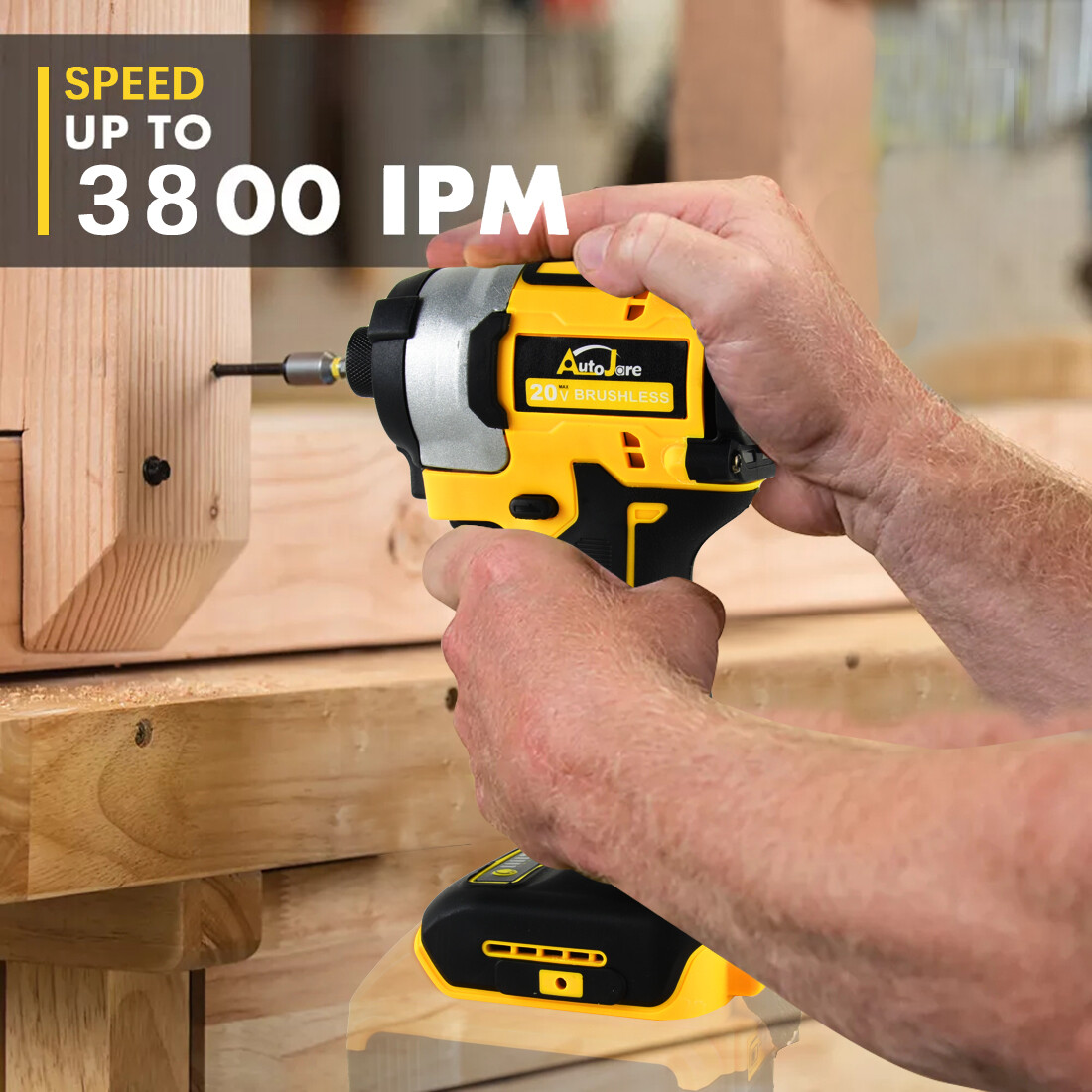 Brushless Cordless Impact Driver,for Dewalt 20V Max Battery,1/4" Compact,4 Speed