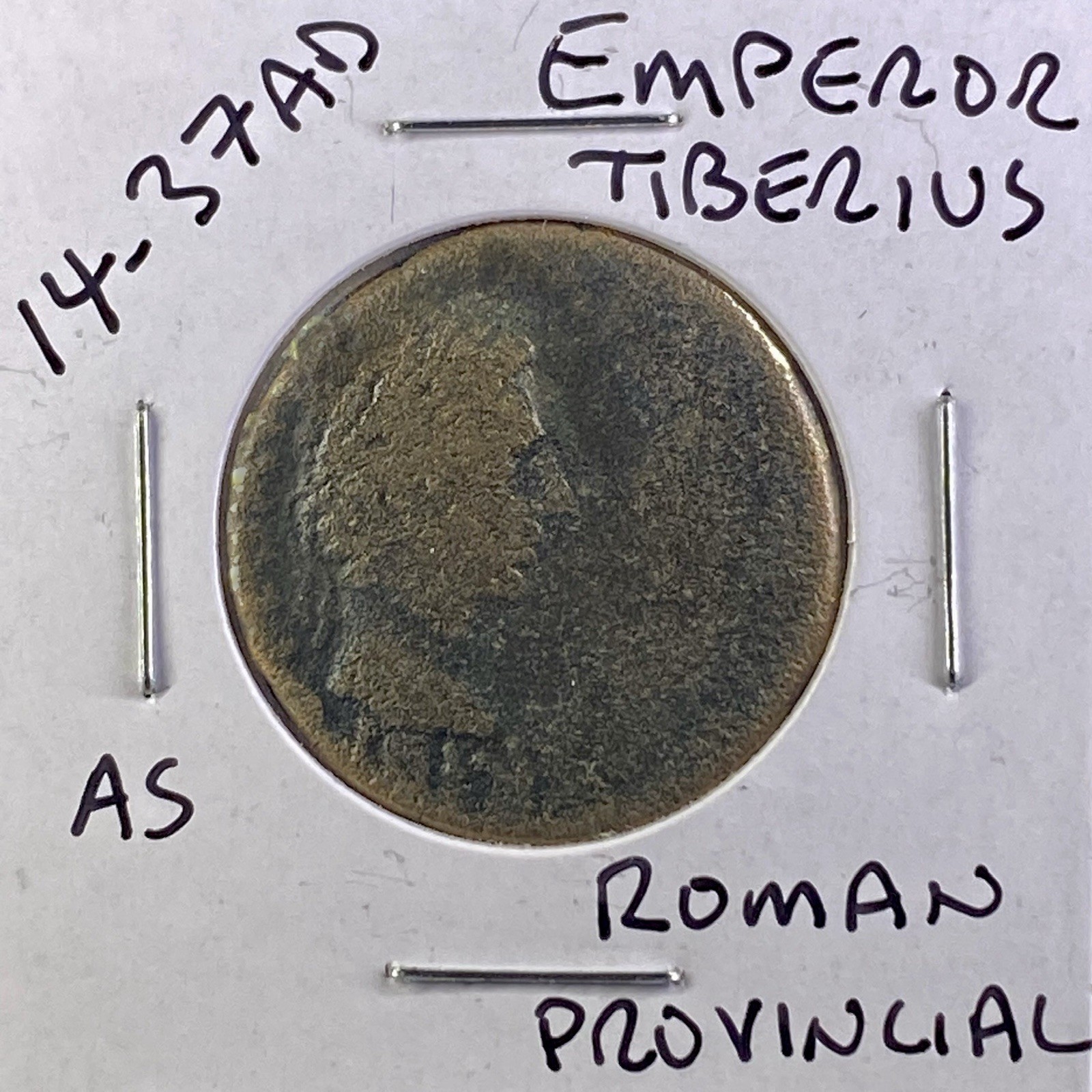 Emperor Tiberius Provincial Roman Coin 14AD-37AD Bull 28mm As Scarce Type