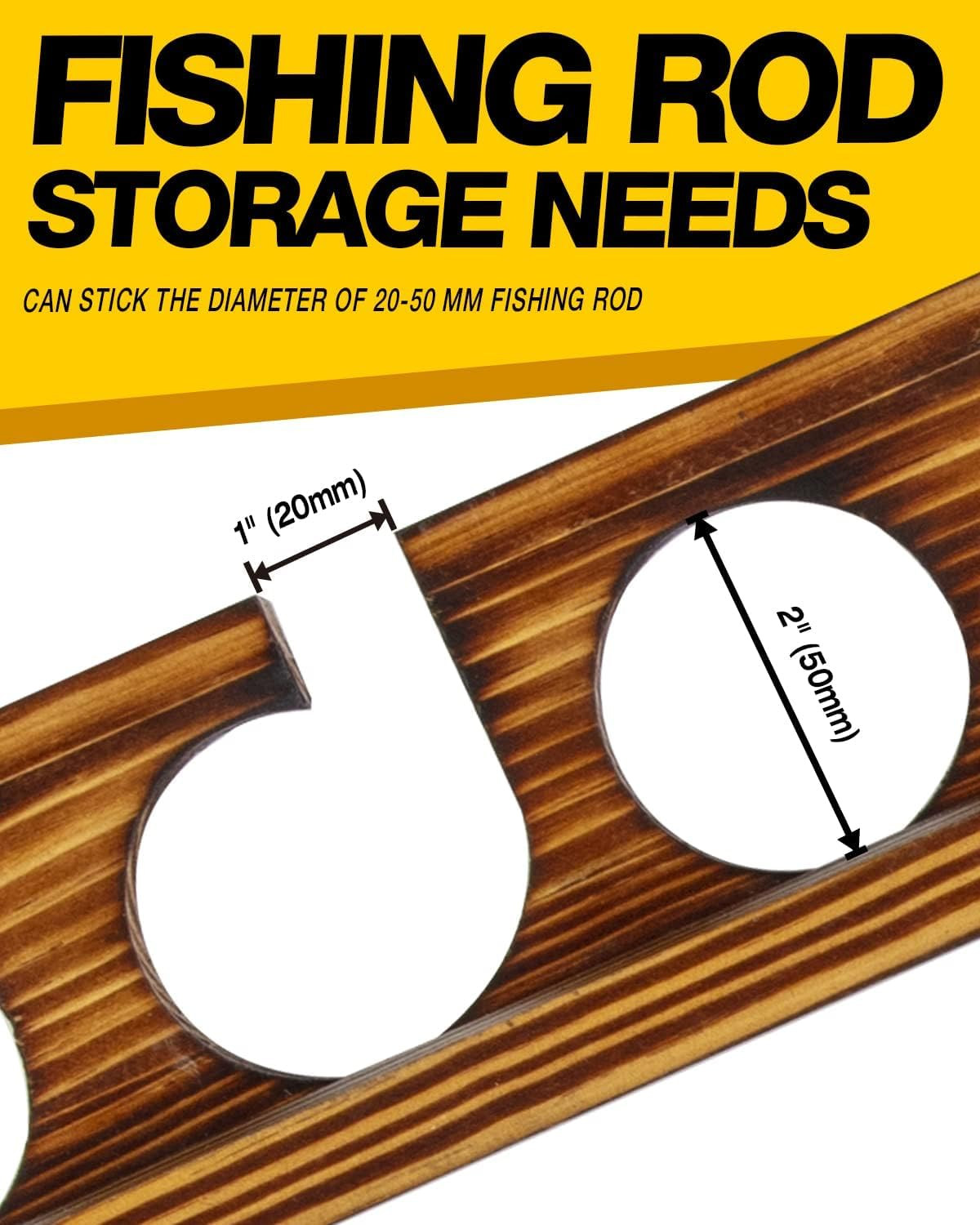 Holds up to 12 Rods Fishing Pole Rod Racks Wall or Ceiling Mounted Fi