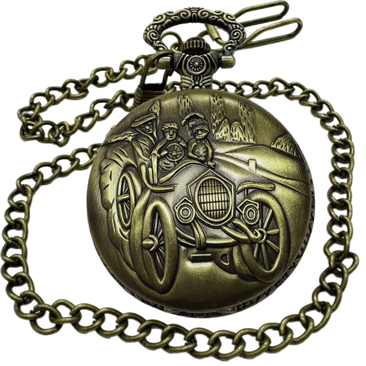 Invicta Vintage Look Men's Pocket Watch - 47mm, Bronze (79005) New/Box/Chain