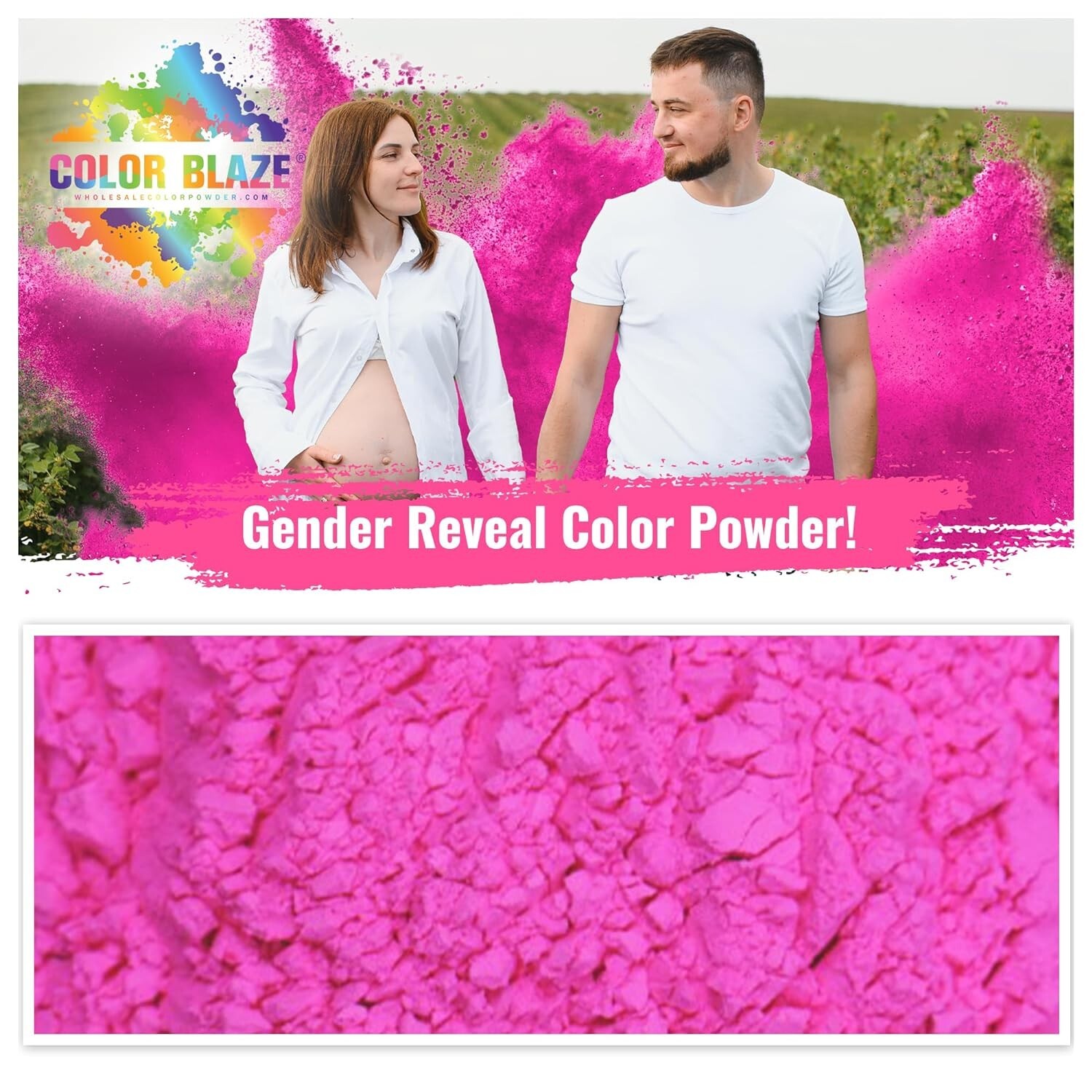 Color Blaze Gender Reveal Powder Packets - Blue - Set of 10, Baby Party, Boy