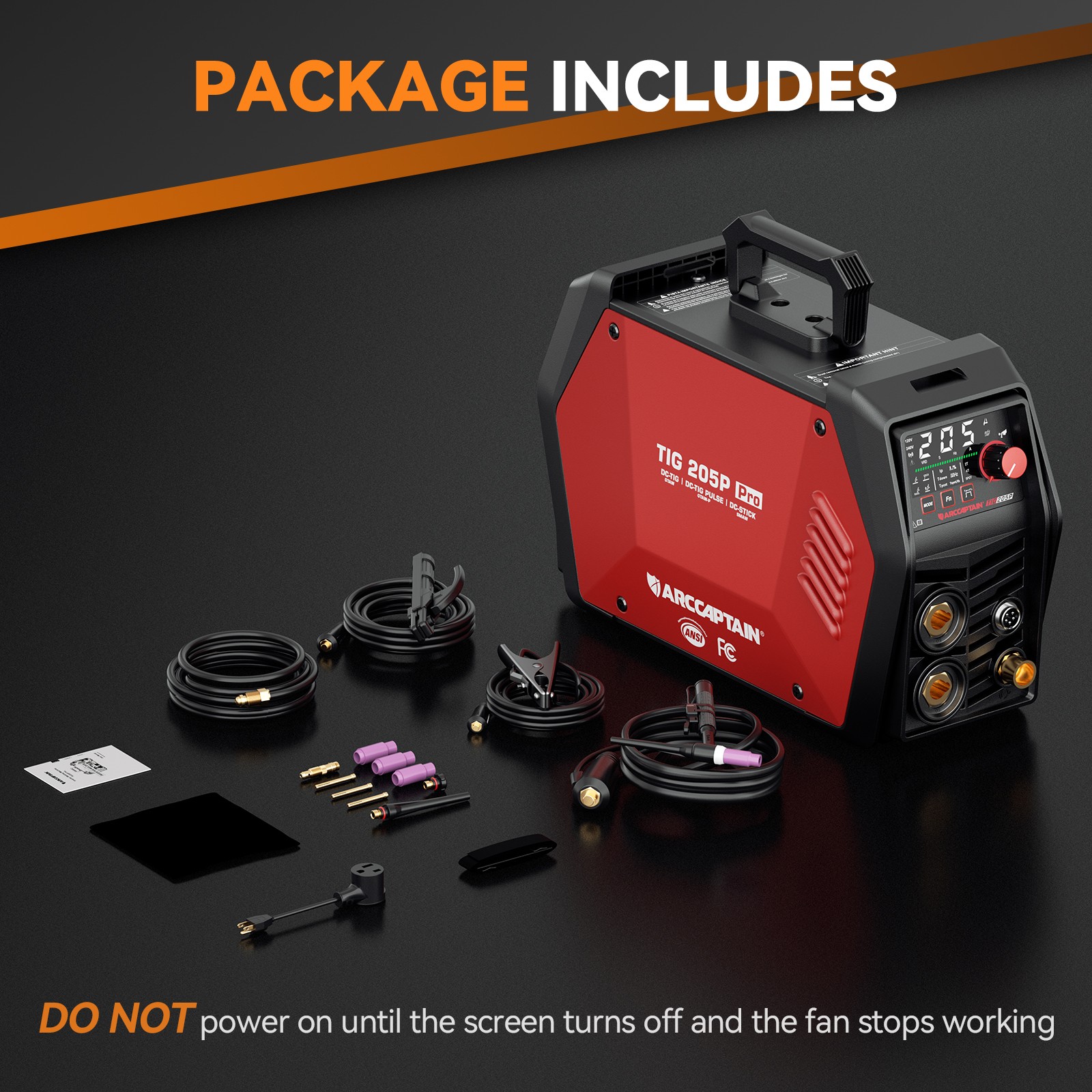 ARCCAPTAIN iControl TIG 205 Pro 5 In 1 Cold Spot Stick/TIG Welder 120V/240V