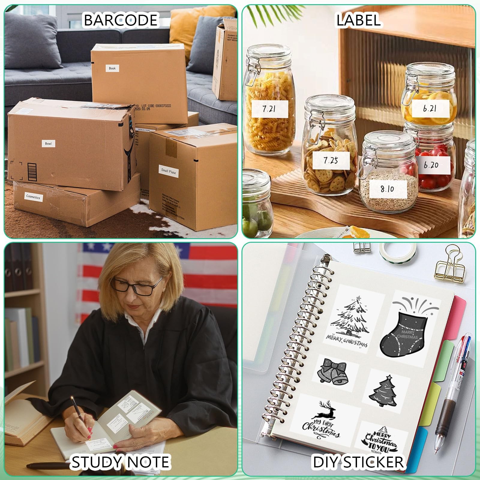 10 Rolls Mini Thermal Printer Sticker Paper, 57 X 25mm Self-Adhesive Thermal ...