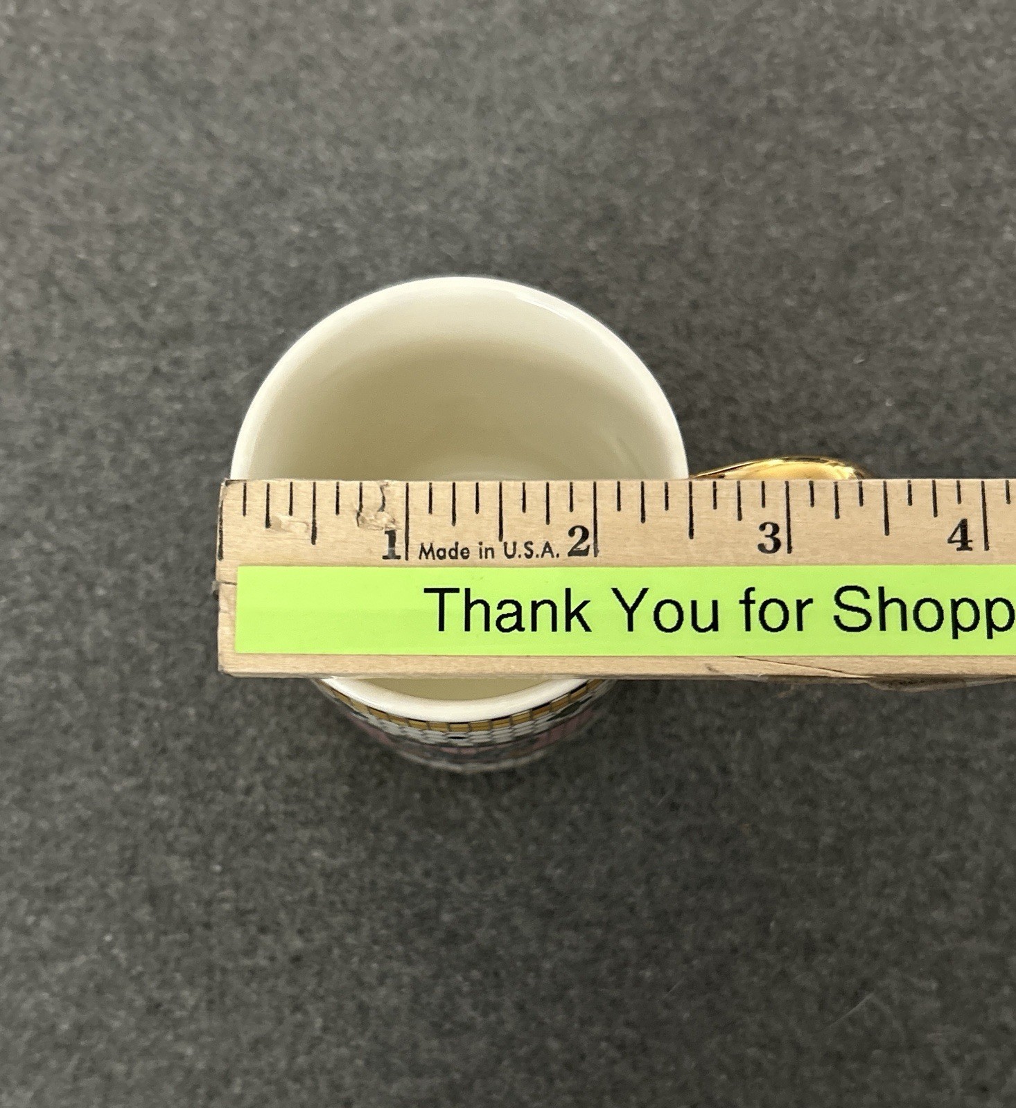 Anthropologie Bistro Tile Espresso Cup Saucer Set Pink Butterfly 24K Gold NEW