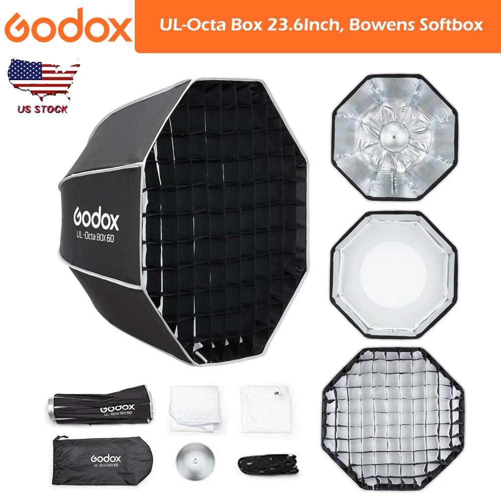 Godox UL-Octa Box 60cm/23.6Inch, Bowens Mount Octagonal Softbox, with Diffusers