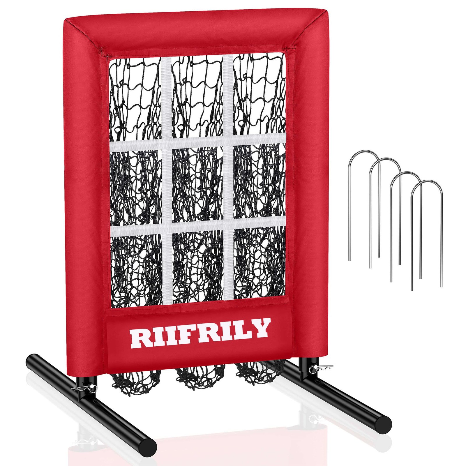 Heavy-Duty 9 Hole Baseball Pitching Net with Pitching Target Pockets, Regulat...
