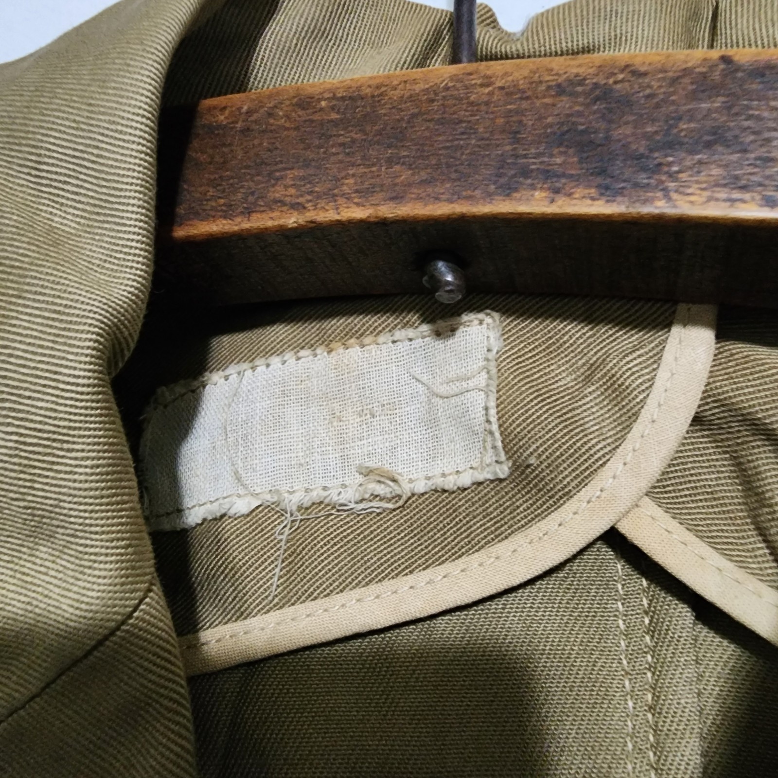 Vtg WWII US USMC Khaki Cotton Chino Service Coat Jacket M1942 Officer Belted