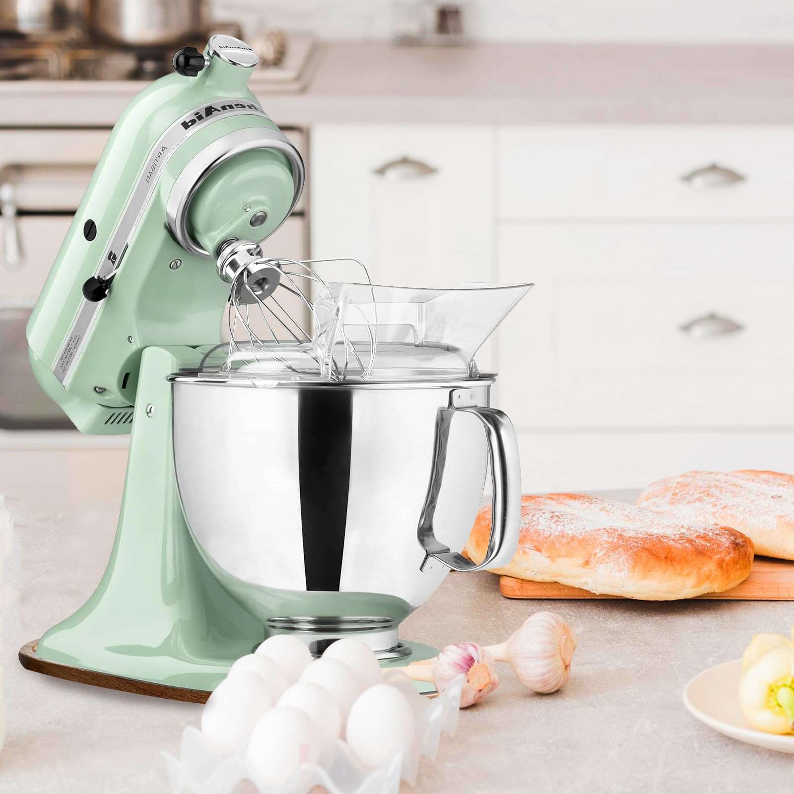 Acacia Wood Mixer Slider Mat for KitchenAid 4.5-5 Qt Tilt-Head Stand,