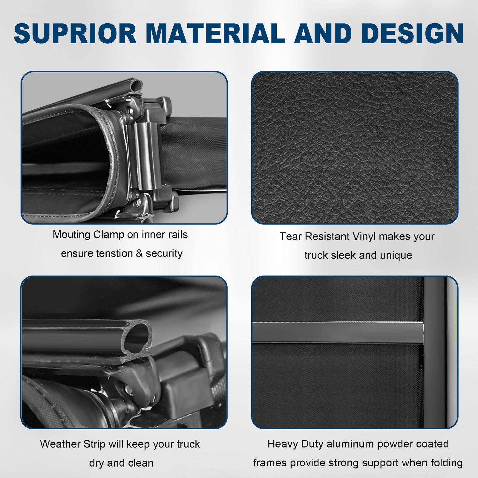 5.8FT Tri-Fold Soft Truck Bed Tonneau Cover For 2019-2024 Silverado Sierra 1500