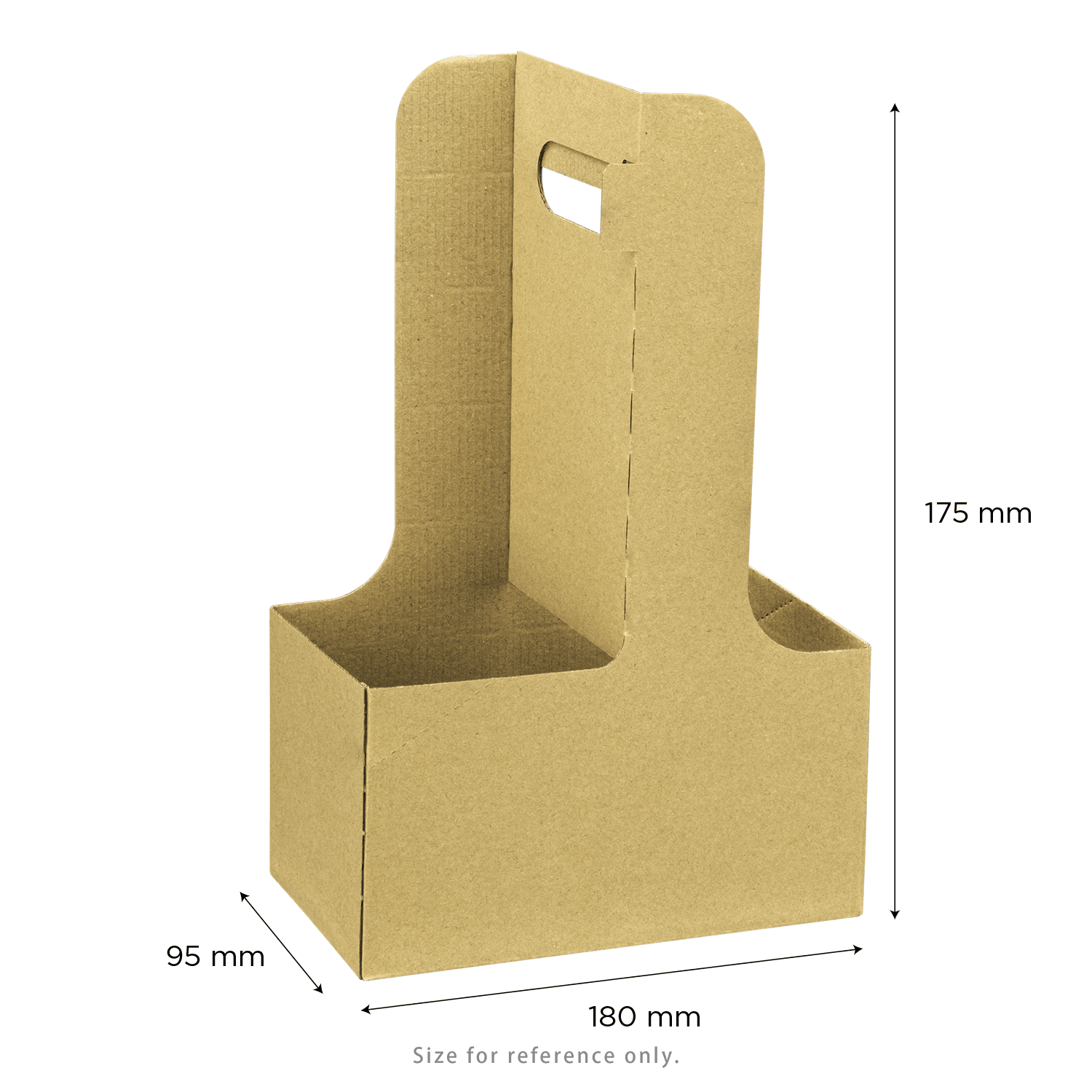 Karat 2 Cup Paperboard Carrier with Handle for 10-32 oz cup, Kraft - 250 pcs