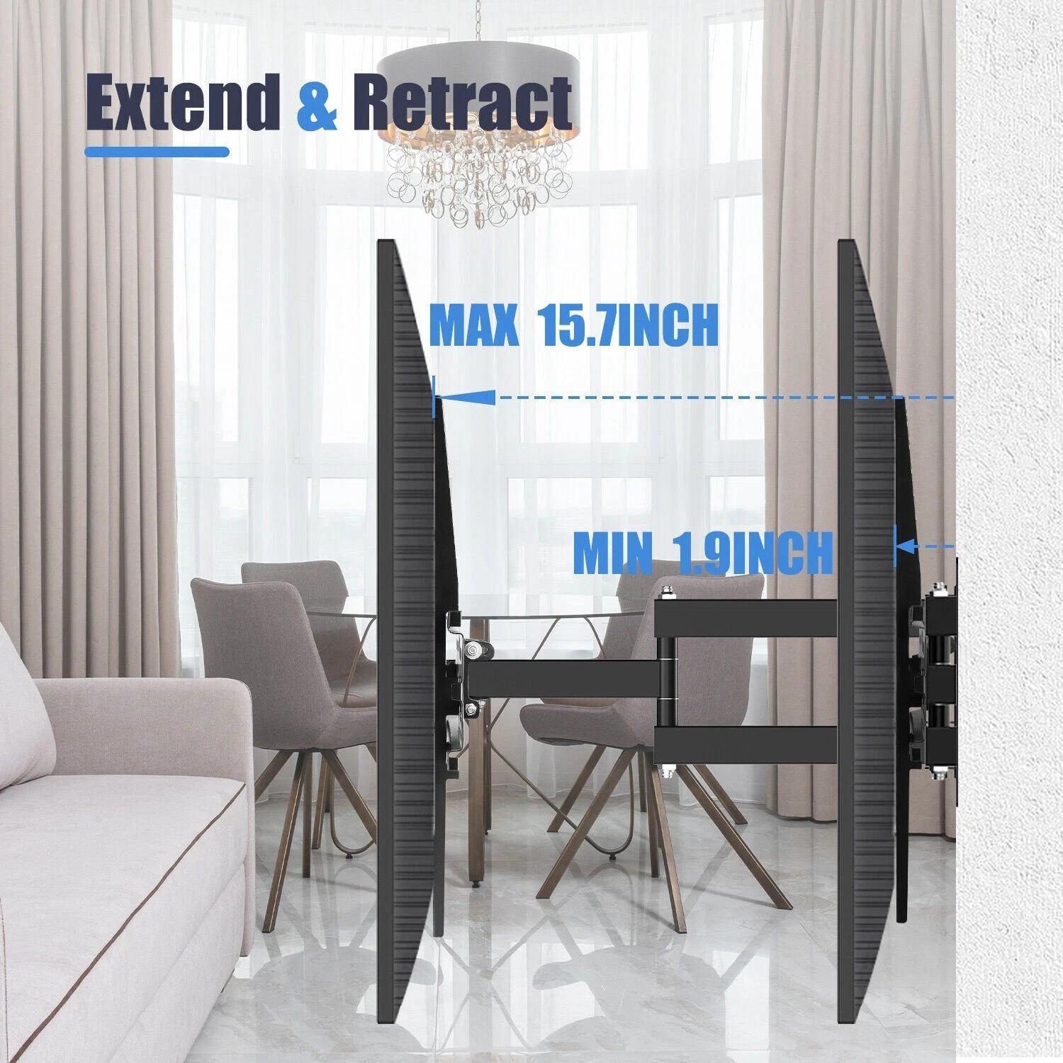 FULL MOTION LCD LED TV WALL MOUNT BRACKET SWIVEL TILT 26 32 40 42 43 47 50 55