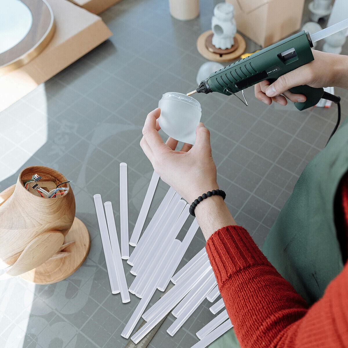 20W Hot Melt Glue Gun with 7mm Glue Stick Mini Electric Heat Repair Tools DIY