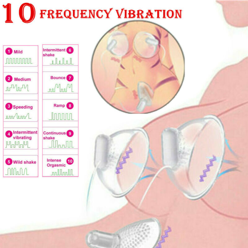 Breast Stimulator Pump Sucking Nipple Clit Vibrator Silicone Sex Toys For Women
