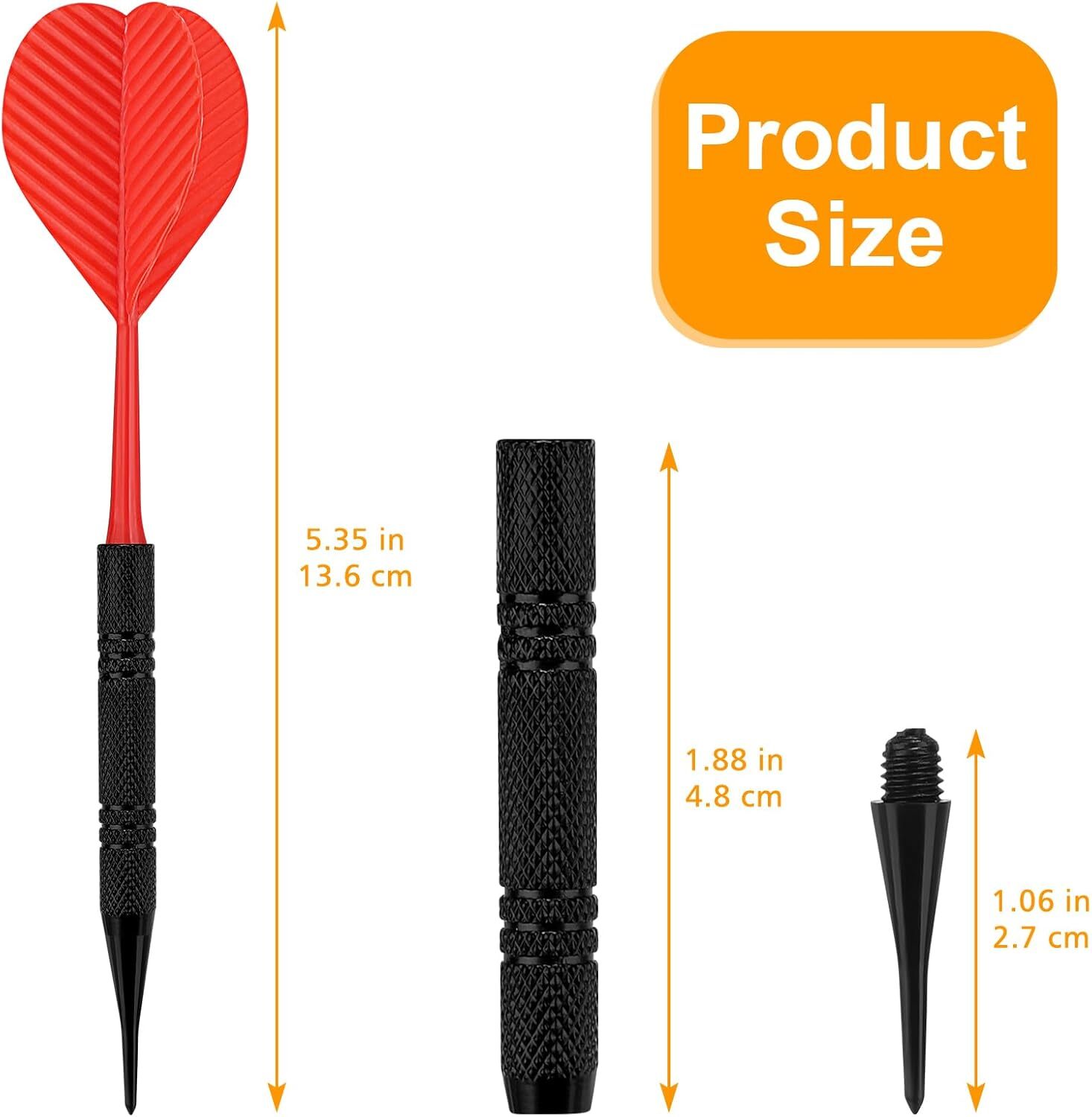 12 Pcs Soft Tip Darts Bar Dart Plastic Tip Darts Set Attach Extra 100 Black 2