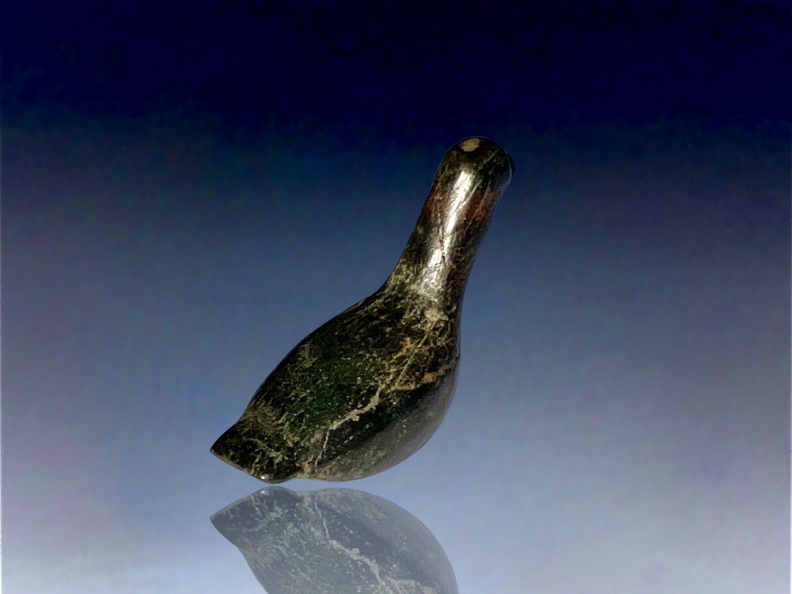 19th Century Inupiat Inuit Carved Stone Hunting Loon Effigy / Fetish