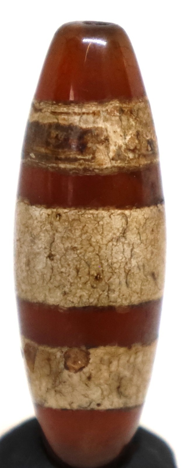 Rare Ancient Himalayan Tibetan Phum Dzi Amulet Etched Agate two stripes Amulet