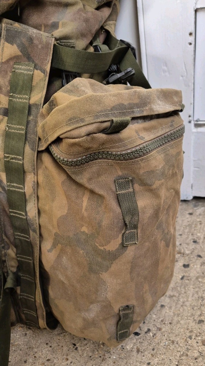 GENUINE BRITISH ARMY BERGEN RUCKSACK DPM LONG BACK 120L SIDE POUCHES + YOKE