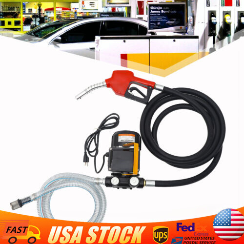110V Electric Diesel Oil Fuel Transfer Pump Self-Priming Pume w/ Hose Nozzle Kit