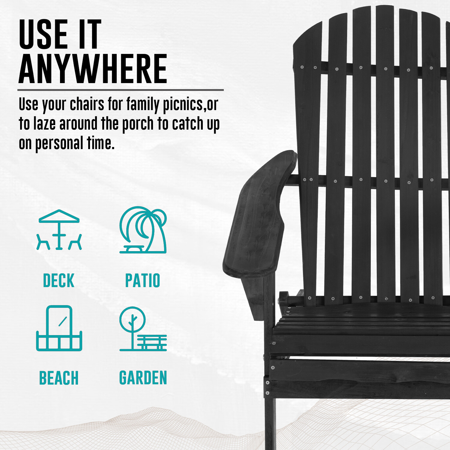 Adirondack Chair All Weather Fire Pit Lounge Chair Easy Assemble Folding Chair