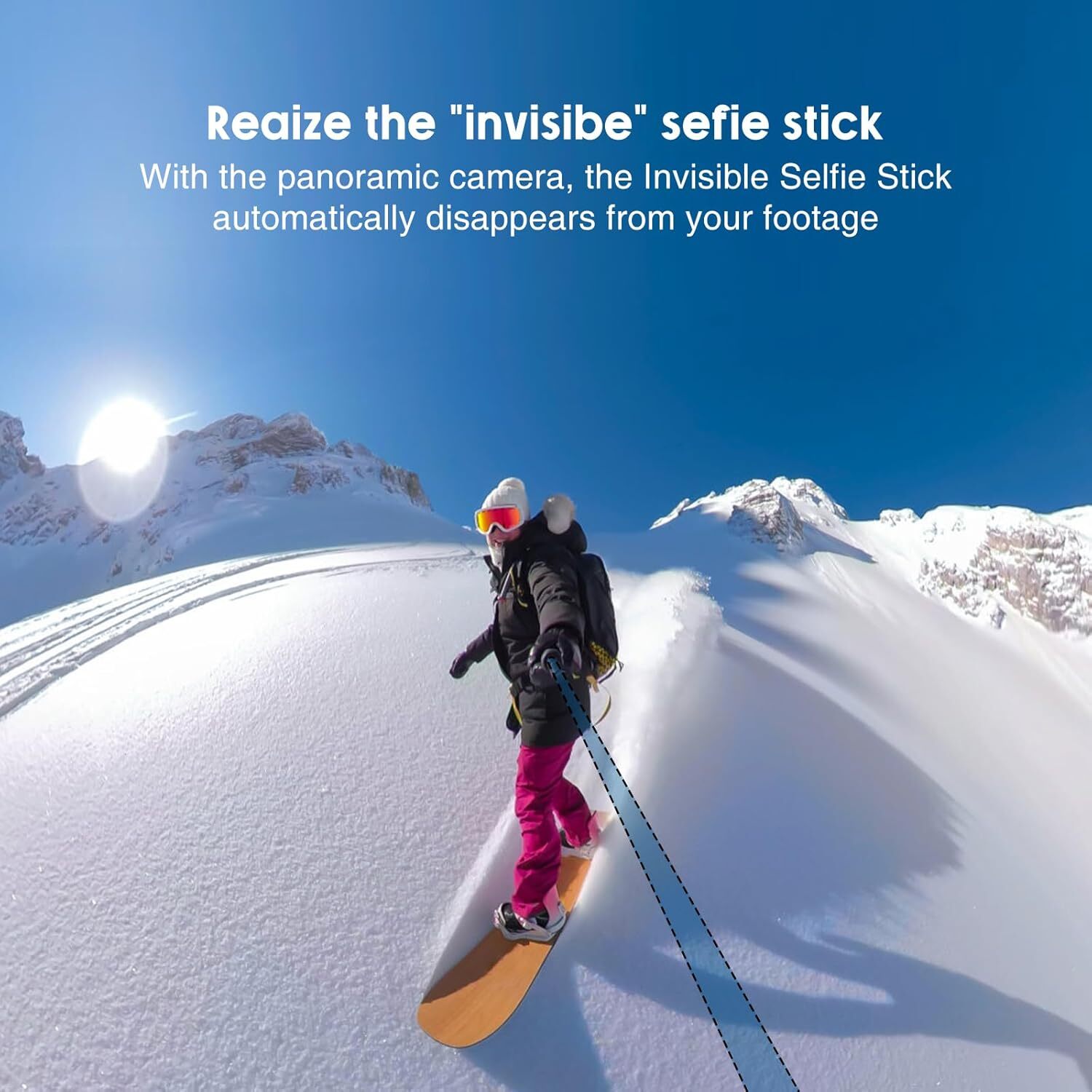 CAMOLO 118"/3.0m Invisible Selfie Stick Carbon Fiber 9.8ft Extended For GoPro US