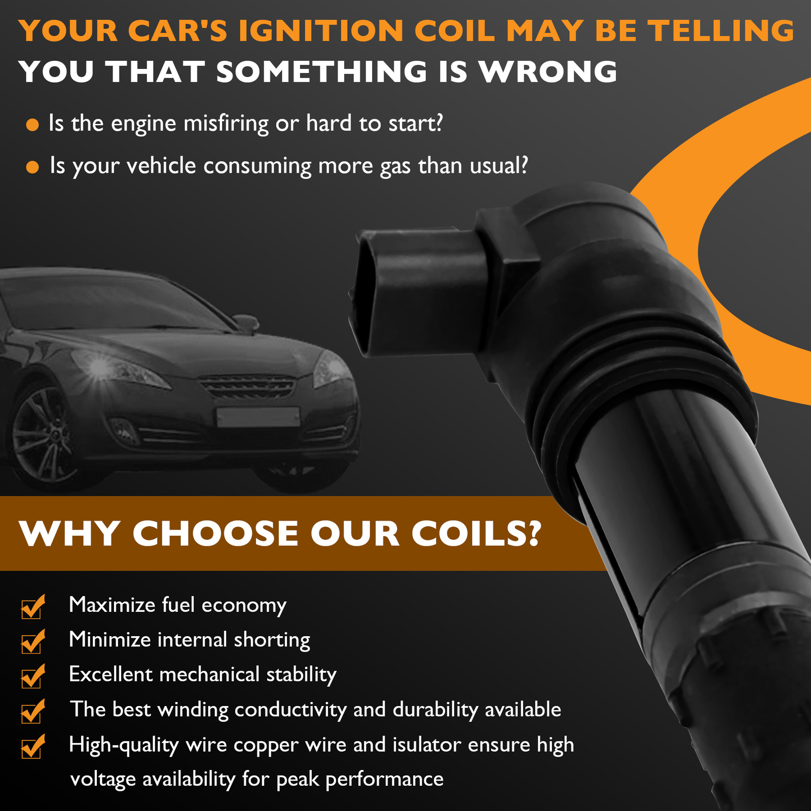 4x 129700-4400 Ignition Coils Packs For 99-12 Suzuki Hayabusa GSX1300R GSX1300RZ