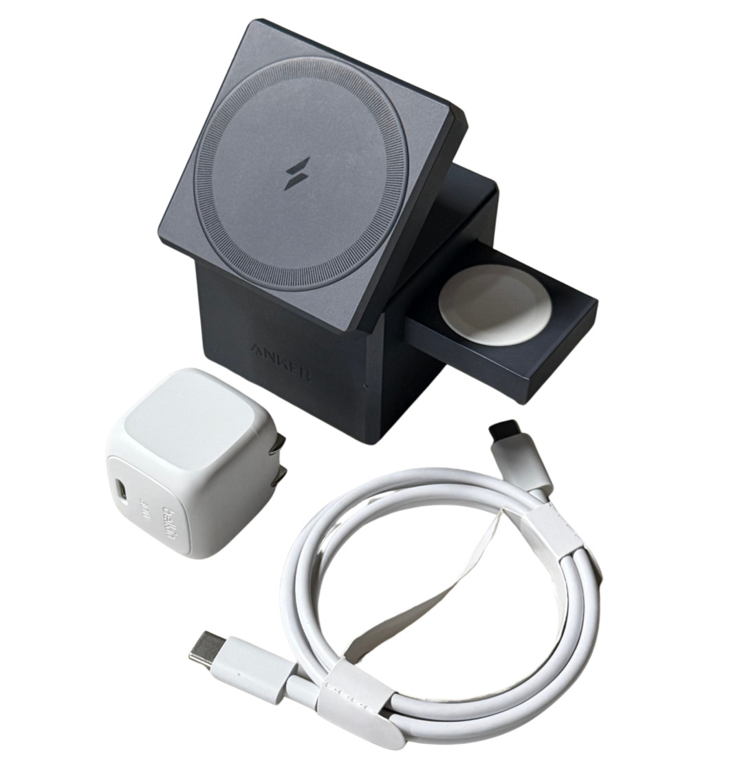 Anker MagSafe Charger Stand 3-in-1 Cube with MagSafe, 15W Foldable Fast Charging