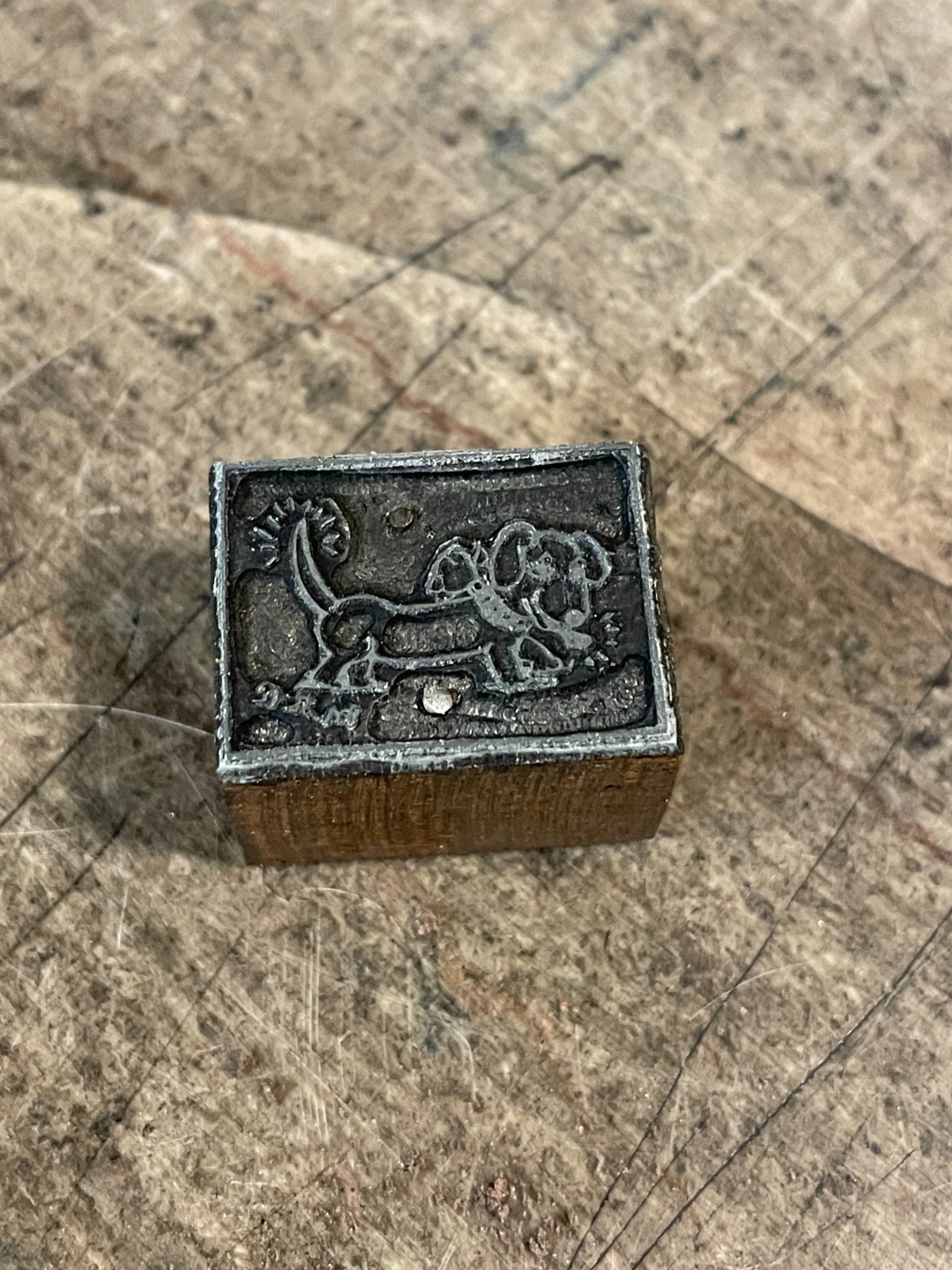 Printing Letterpress Printers Block Small Dog In Border Dachsund (650)