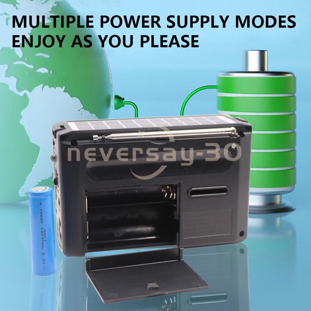 Solar Portable FM/AM SW Radio Digital Bluetooth Speaker MP3 Player Rechargeable