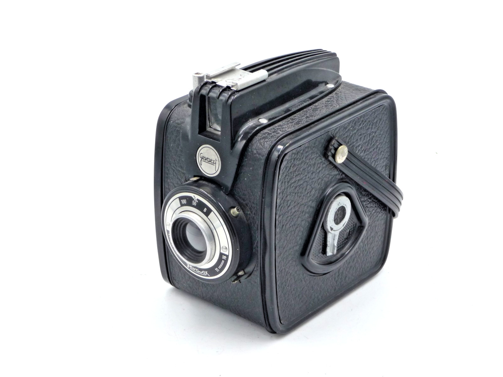 Gevaert Gevabox Art Deco box camera with Agfalux flash
