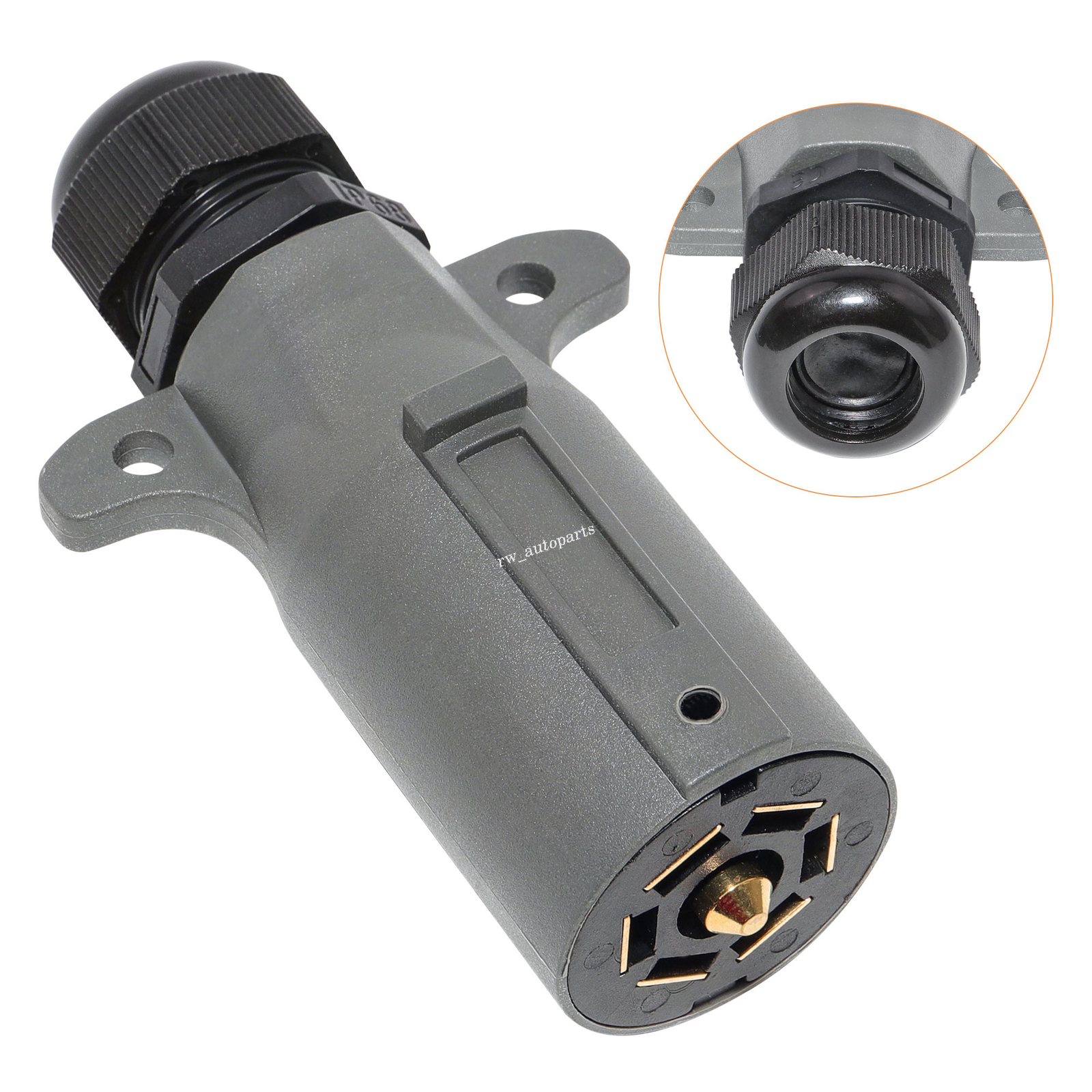 7-Way Blade Trailer Connector Plug with Waterproof Sealed 7 Pin RV-Style Adapter