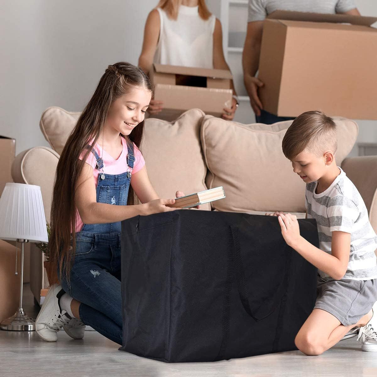 2 Extra Large Moving Bags with Strong Zippers & Carrying Handles Storage Bags