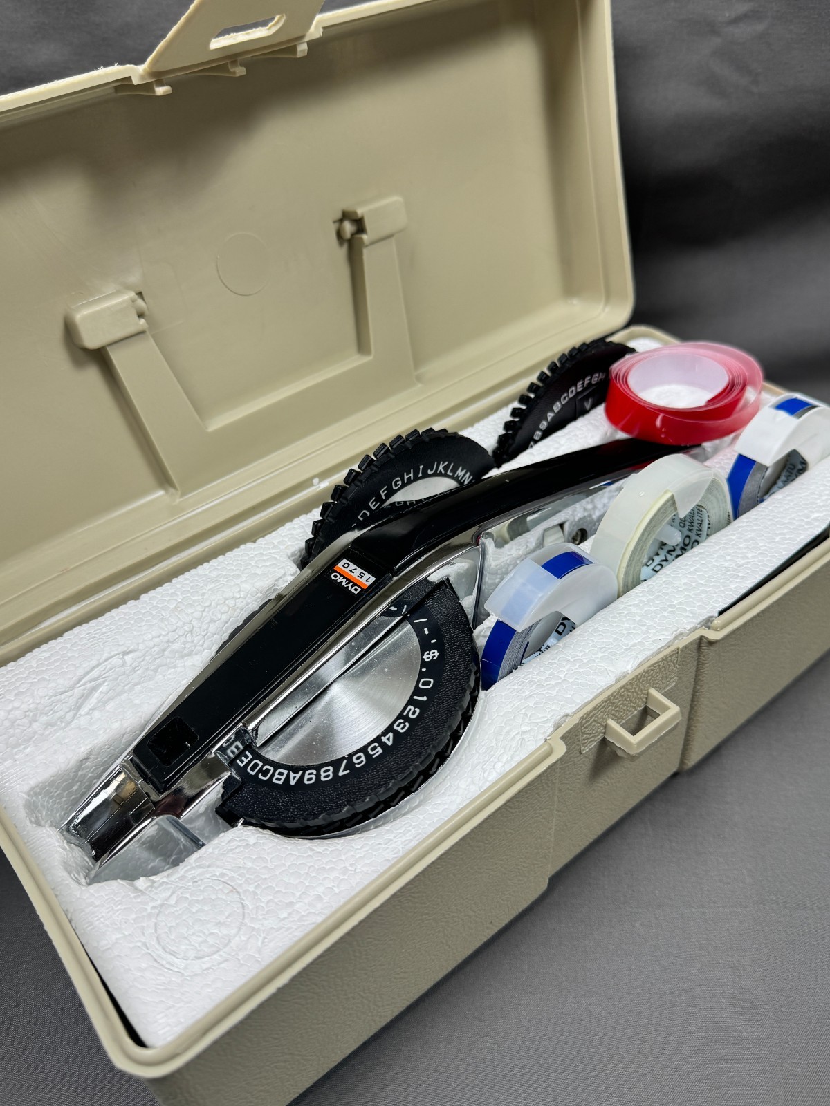 Vintage DYMO 1570 Label Maker Embosser With Extras & Original Case