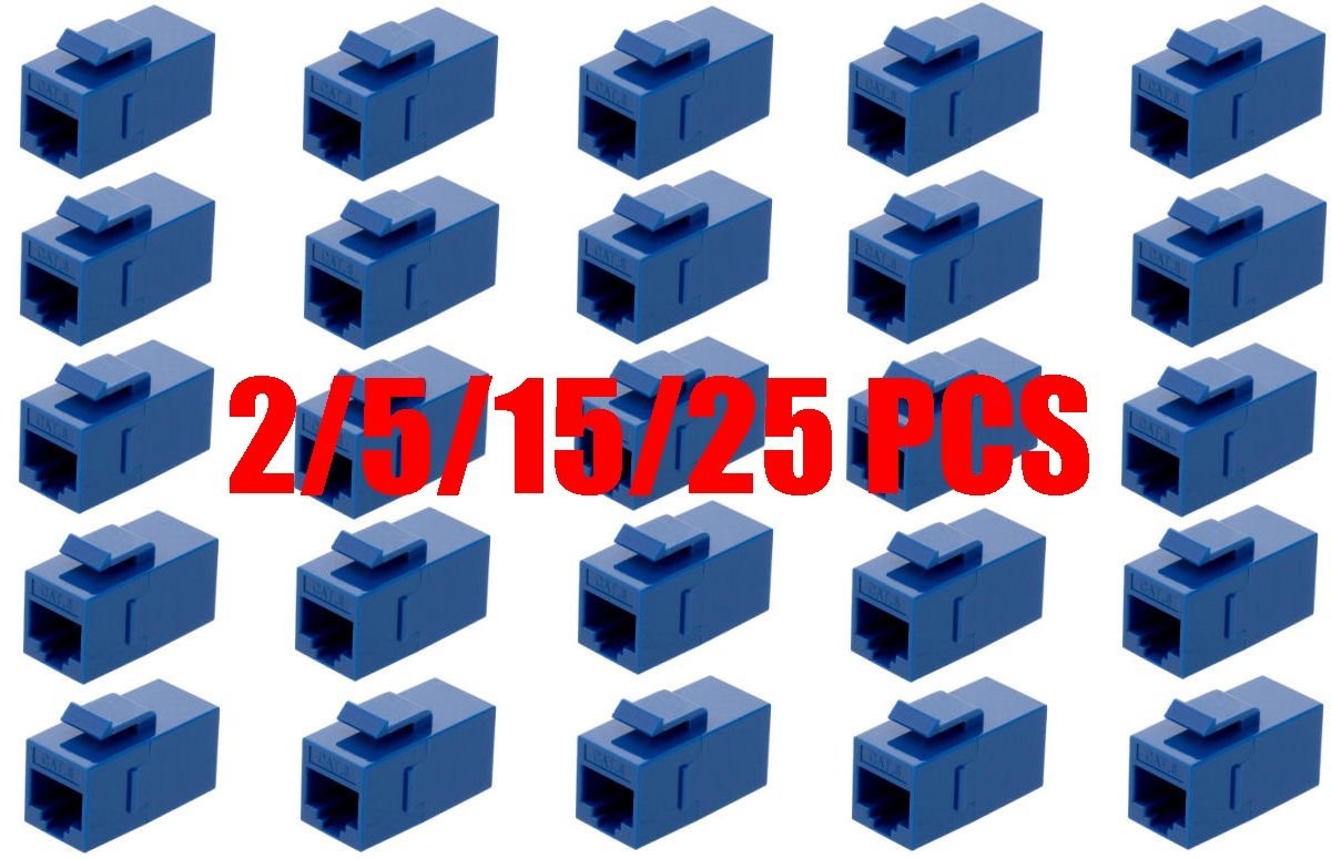 2/5/15/25Pcs CAT6 Keystone RJ45 Female to Female Gigabit Ethernet Coupler Lot