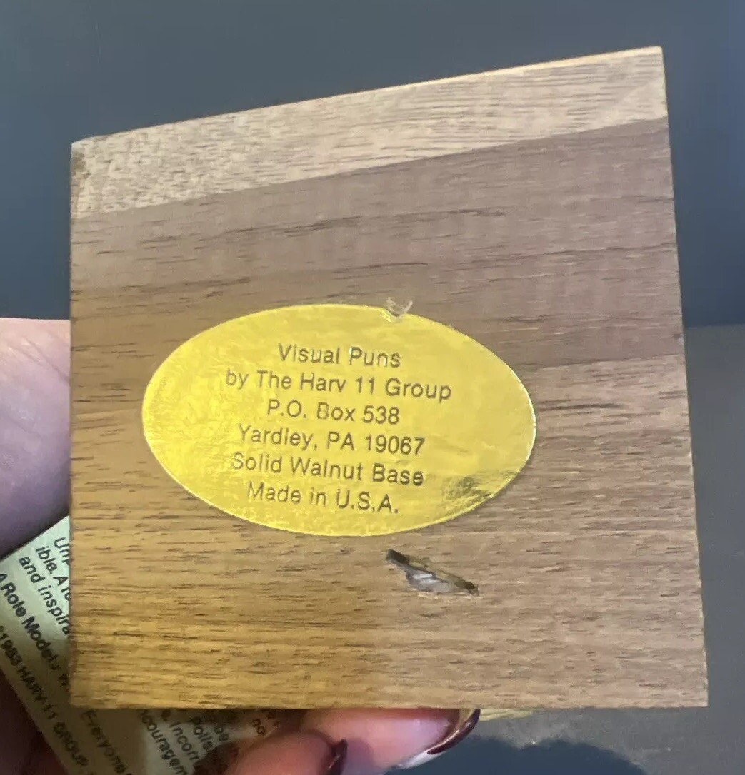 Vintage 80s Novelty Gift “Role Model” Trophy Faux Food Roll by Visual Puns