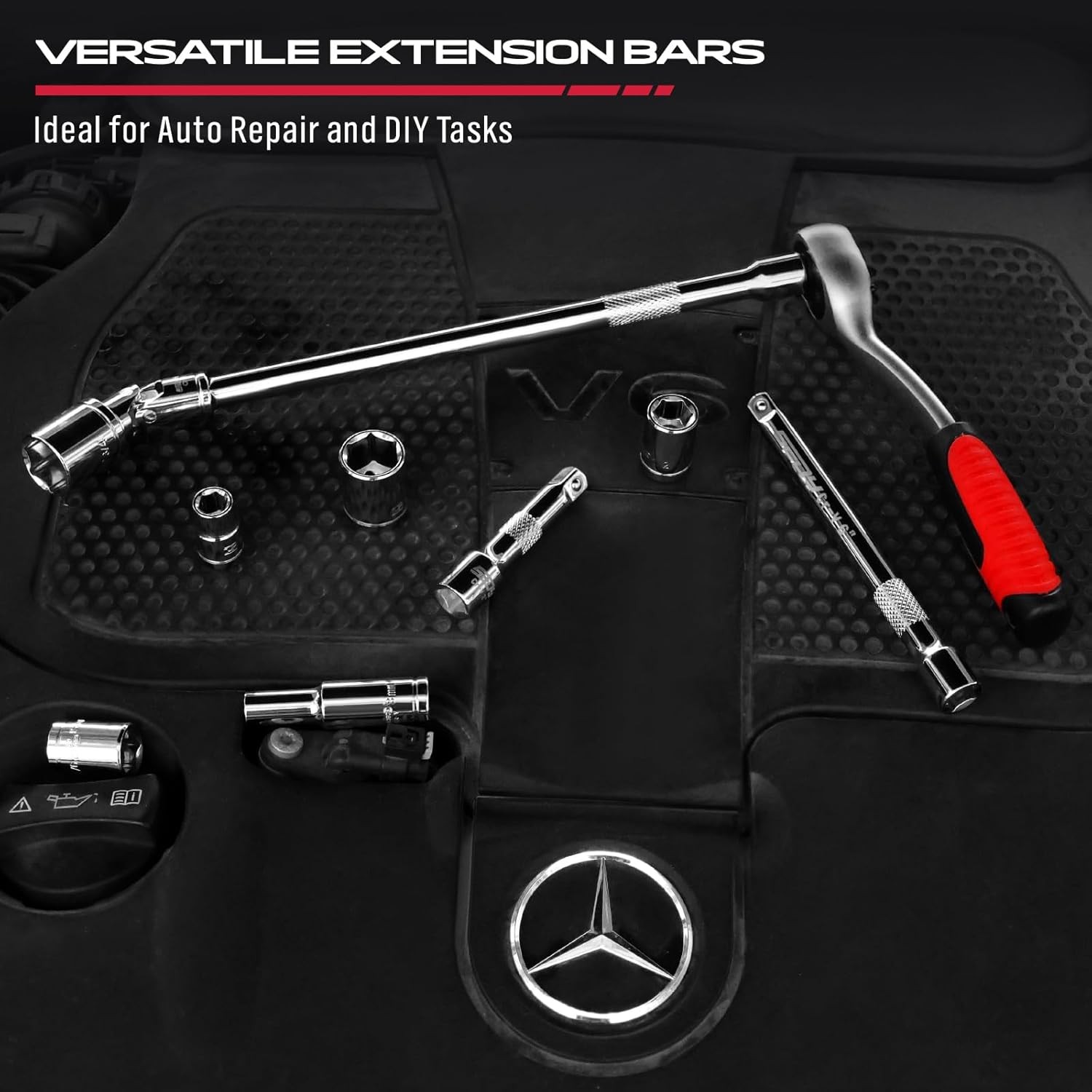 4-Piece 3/8" Drive Socket Extension Bar Set, Professional Socket Extension Set I