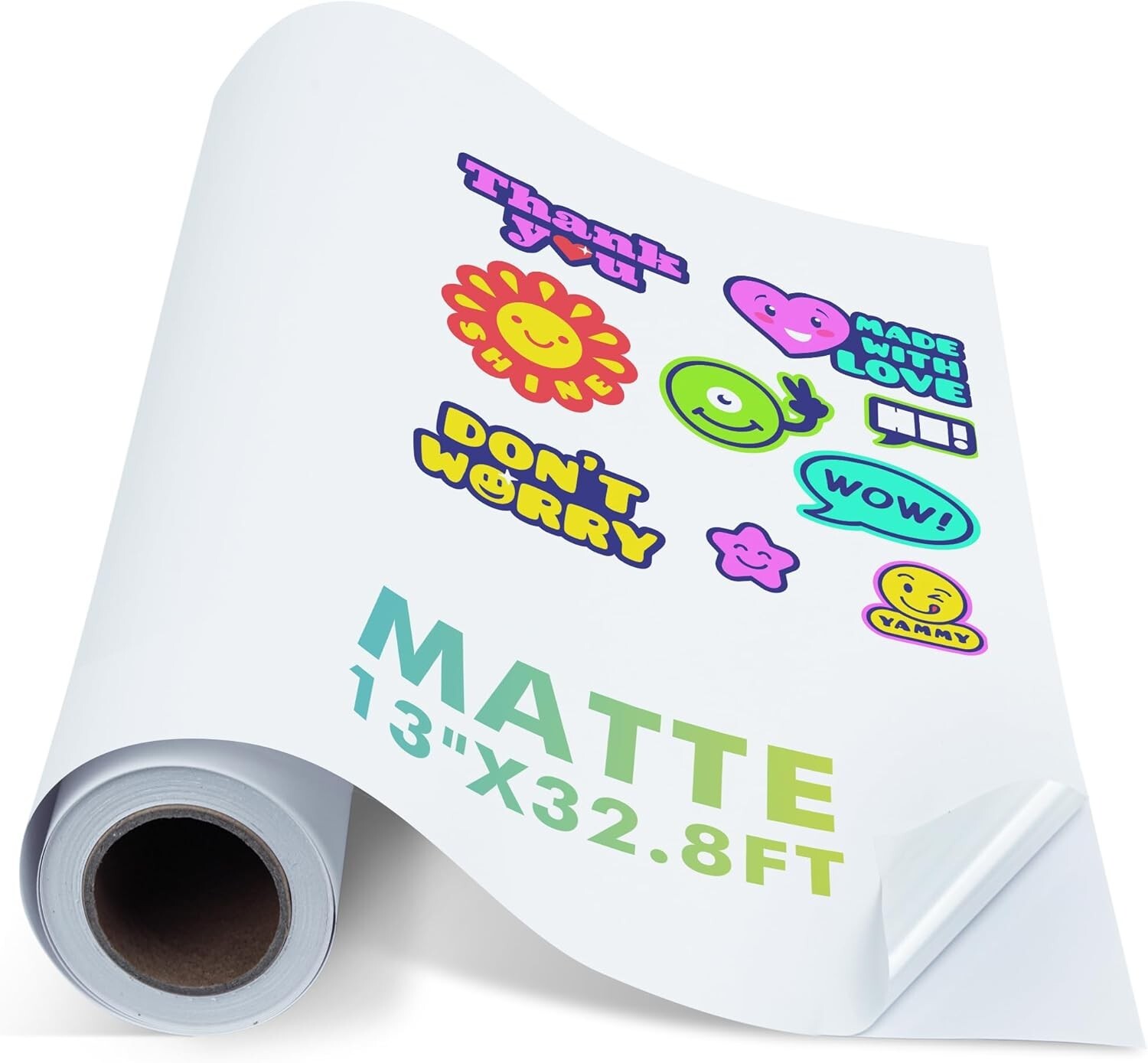 Koala Printable Vinyl Sticker Paper 4 Rolls 13"X32.8 FT Matte White Inkjet Print