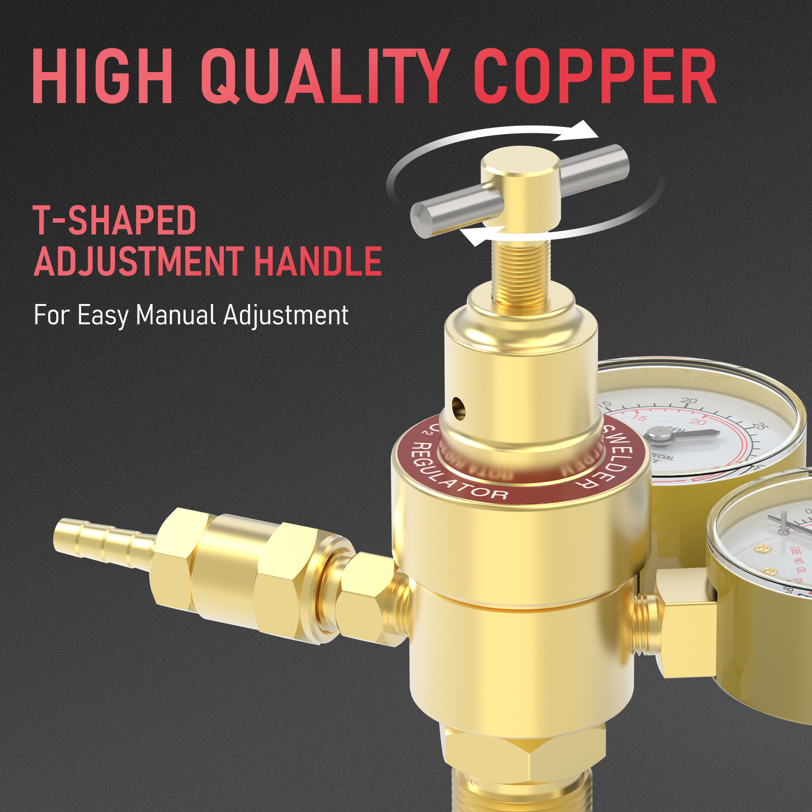 Argon CO2 Regulators with Hose Gauges Gas Welding Regulator for MIG and TIG