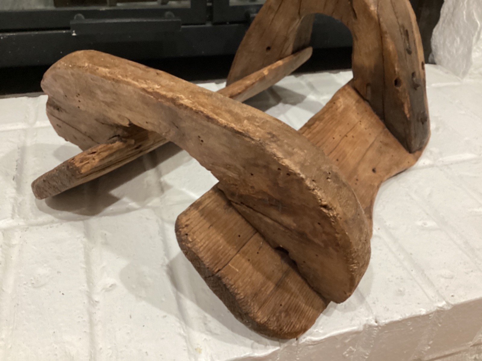 Old Antique Primitive Hand Carved Wooden Saddle Western Americana