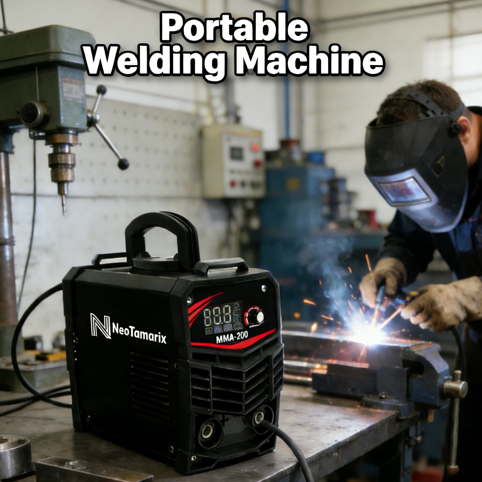 NeoTamarix 200A Stick Welder, 110V/220V MMA Welding Machine with LCD Display
