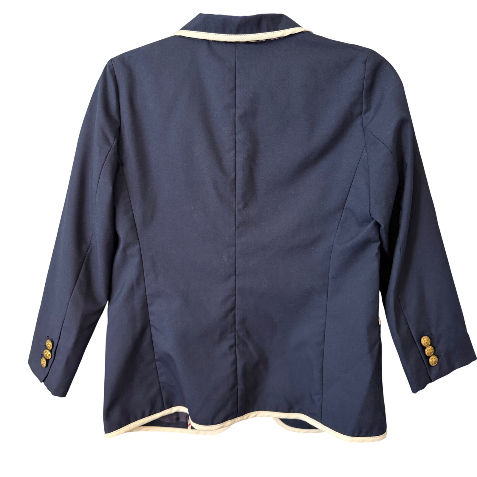 Polo Jeans Company Ralph Lauren Navy Y2K Blazer Crest Patch Plaid L Youth VTG