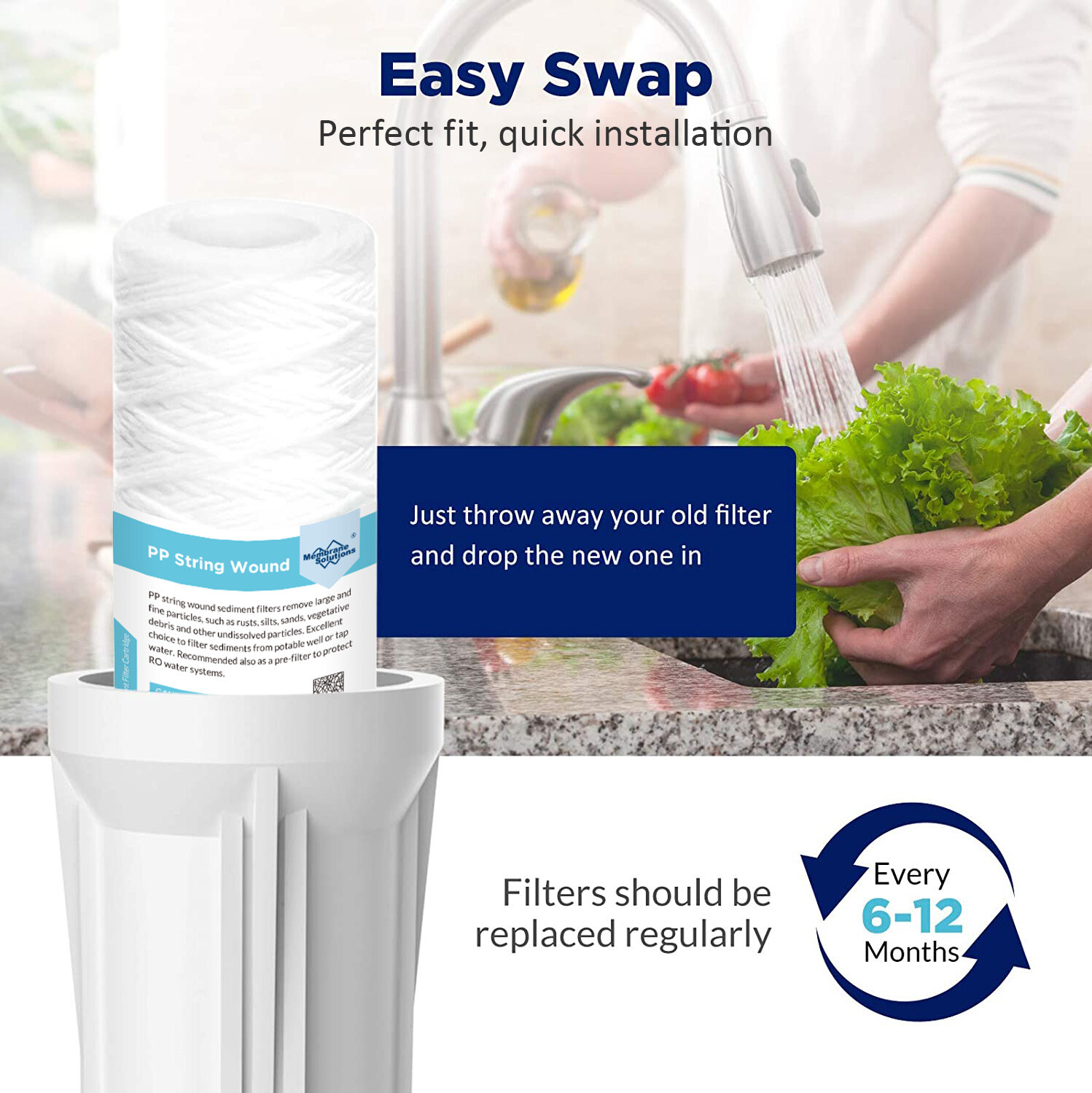 1/5/10/20/30/50 Micron 10" x 2.5" String Wound Whole House Sediment Water Filter