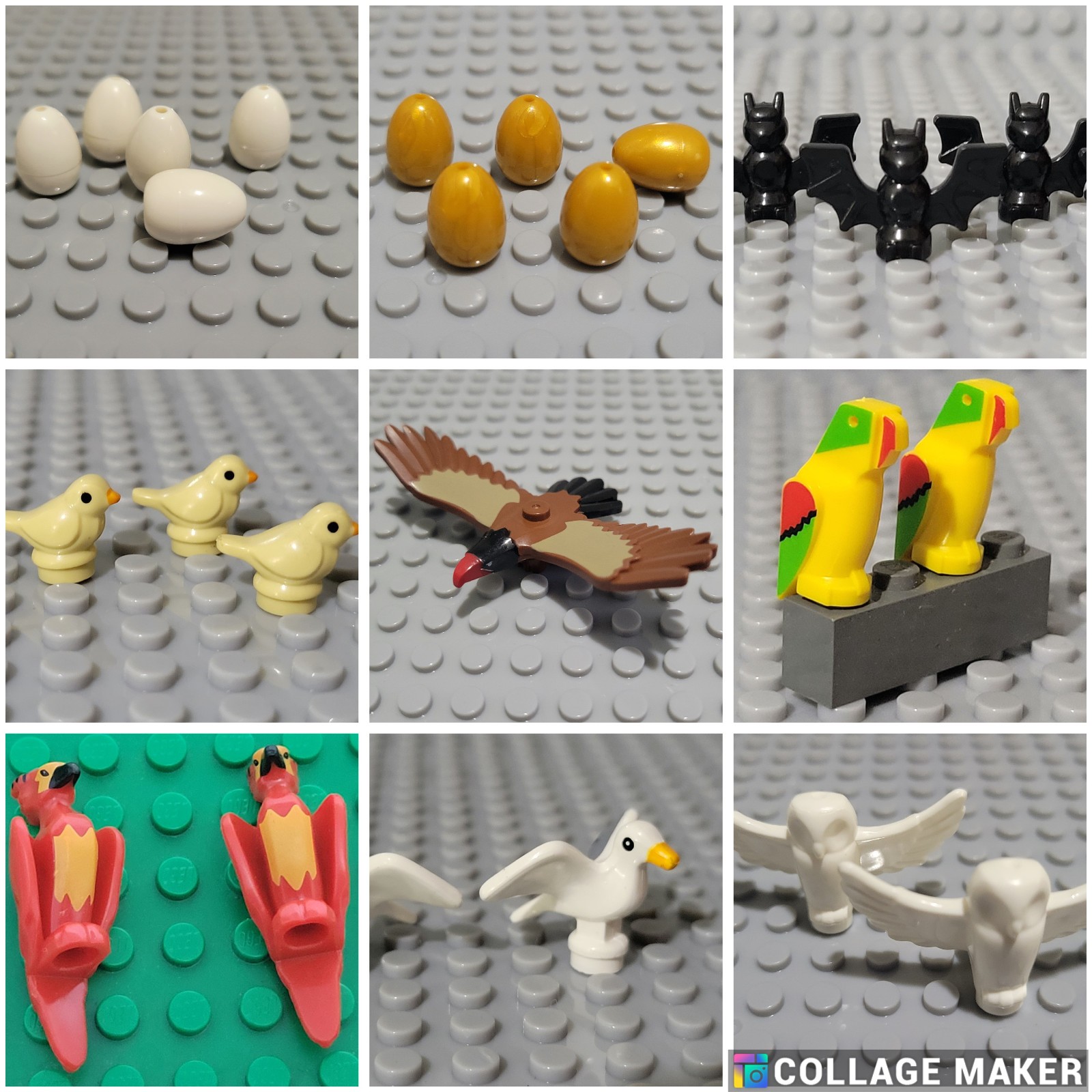 Animals Minifigure - Air - Bats, Birds, Eagle, Owl, Phoenix, Parrot, Seagulls