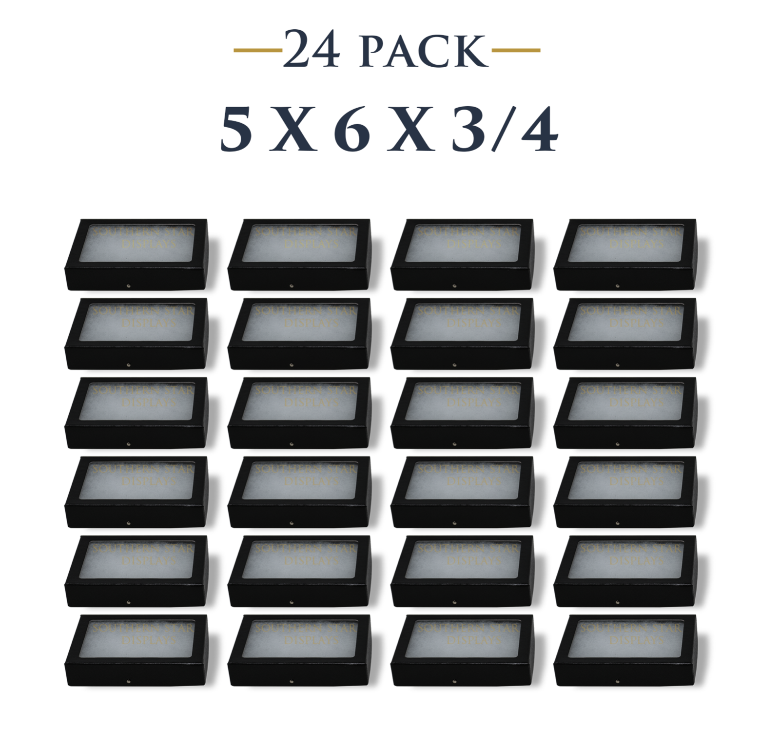 24 Pack of 5 x 6 x 3/4 Riker Display Cases Box for Collectibles Jewelry & More