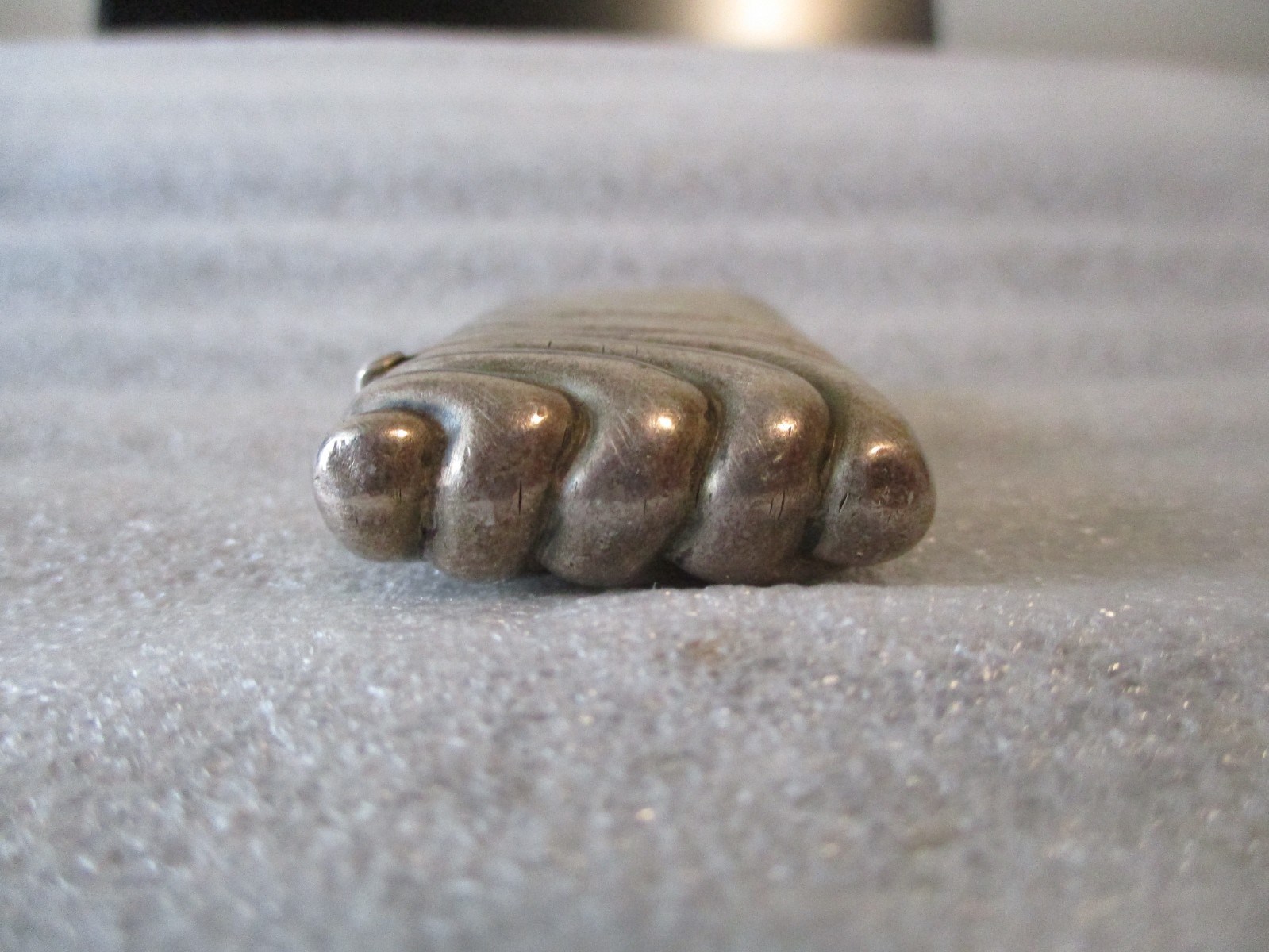 VINTAGE STERLING SILVER VESTA CASE MATCH SAFE SWIRL TEXTURED 1920s - 34.04g