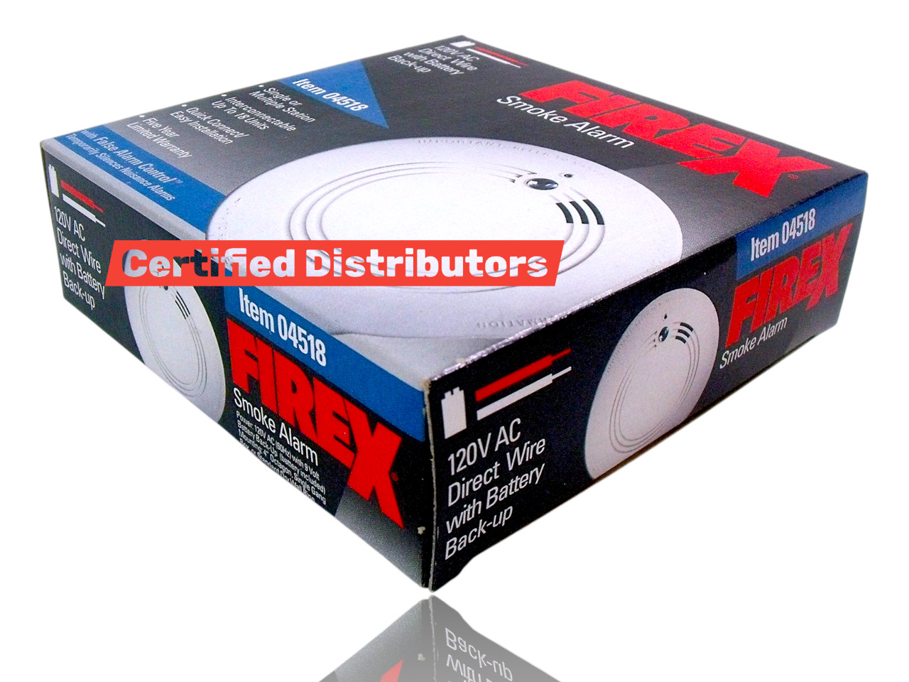 FIREX #04518 Smoke Alarm Detector 120V AC Direct Wire w/ Battery Back Up - New